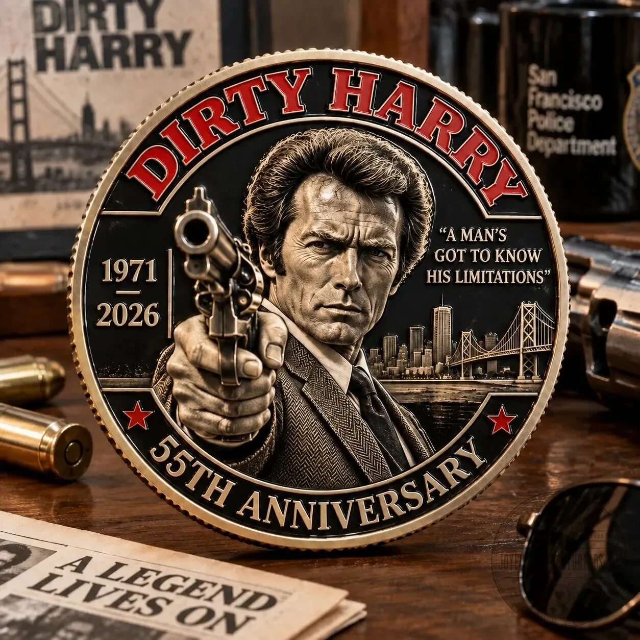 Dirty Harry 55th Anniversary Clint Eastwood Commemorative Coin